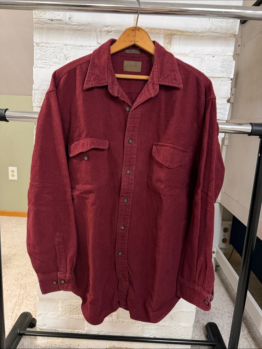 Men's St. John’s Bay Burgundy Button-Front Overshirt Jacket